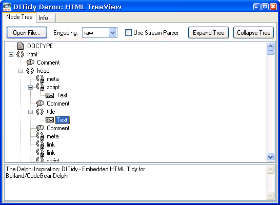 DITidy Node TreeView Demo Application